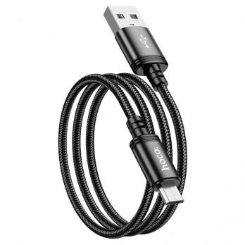 Кабель USB - Micro USB HOCO X89 в тканевой оплетке 2.4А длина 1 метр (OR)