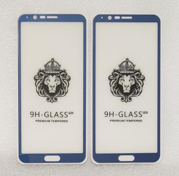 Защитное стекло 5d для Huawei View 10, (V-10), синее