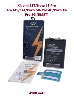 Аккумулятор DEJI для Xiaomi 13T/Note 13 Pro 4G/Note 14S/Note 14T/Poco M6 Pro 4G/Poco X6 Pro 5G/ (BM5T) Premium - 4900mAh