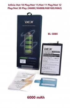 Аккумулятор DEJI для Infinix Hot 10 Play/Hot 11/Hot 11 Play/Hot 12 Play/Hot 20 Play/Hot 30 Play (BL-58BX) Premium - 6000mAh