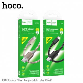 Кабель Type-C - Type-C HOCO X119 60W длина 1 метр (OR)