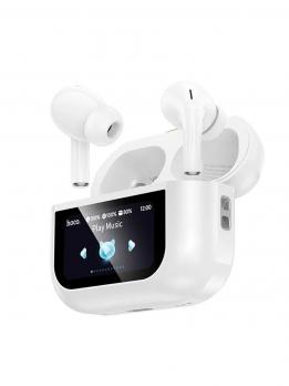 Беcпроводные наушники Bluetooth (вакуумные) Hoco EW88 белые (OR) с дисплеем