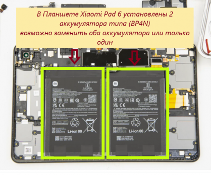 Аккумулятор для Xiaomi Pad 6 (23043RP34G) (BP4N) - 4420mAh