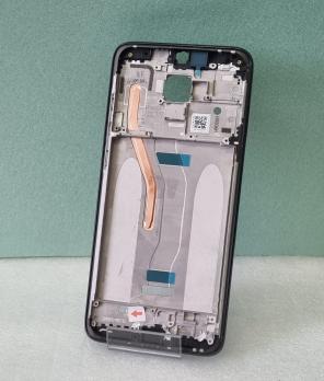 Рамка дисплея Xiaomi Redmi Note 8 Pro (M1906G7G/M1906G7i/M1906G7E/M1906G7T/2015105/G7 (с одним отверстием под СИМ холдер) черная